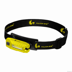 Latarka czołowa, Falcon Eye, Blaze 2.1, 60 lm, ładowalna, zestaw (kabel USB), kolor żółty, blister